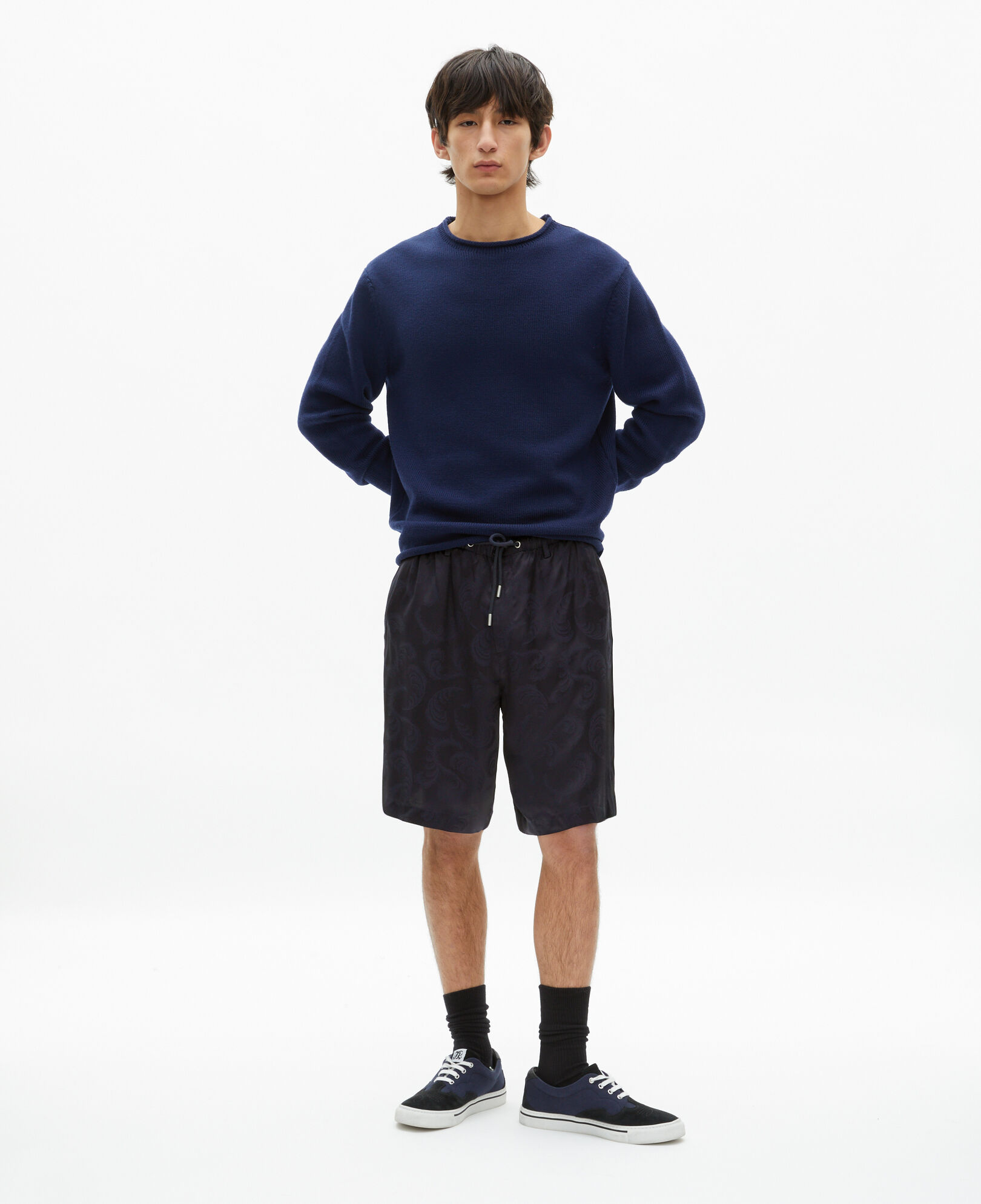 The Kooples MEN NAVY navy jacquard shorts
