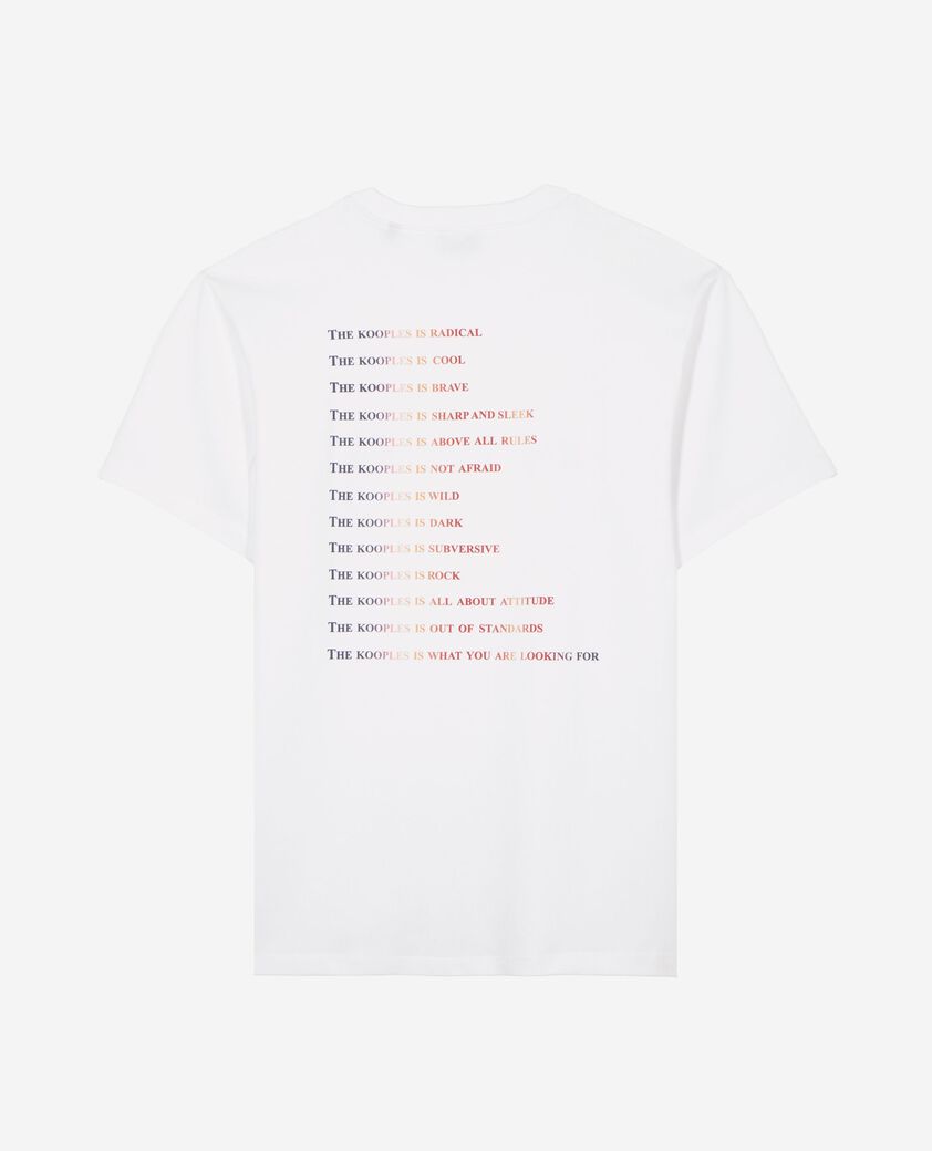 The Kooples MEN WHITE t-shirt with white multicolored logo