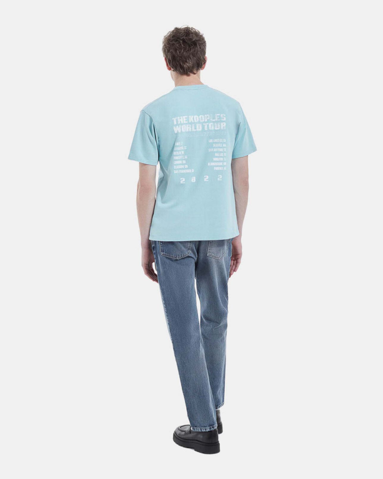 The Kooples HOMBRE BLUE SKY camiseta azul cielo algodón logotipo