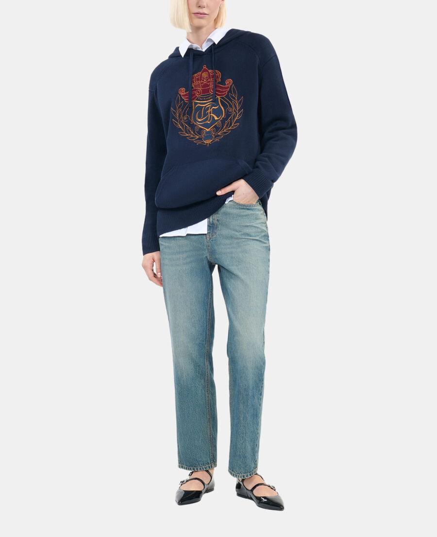 The Kooples FEMME NAVY pull &agrave; capuche bleu marine