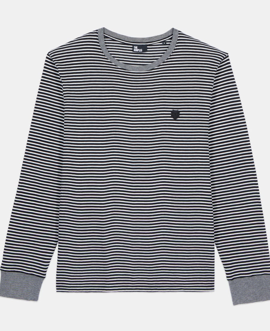 The Kooples H BLACK / WHITE striped long-sleeved t-shirt