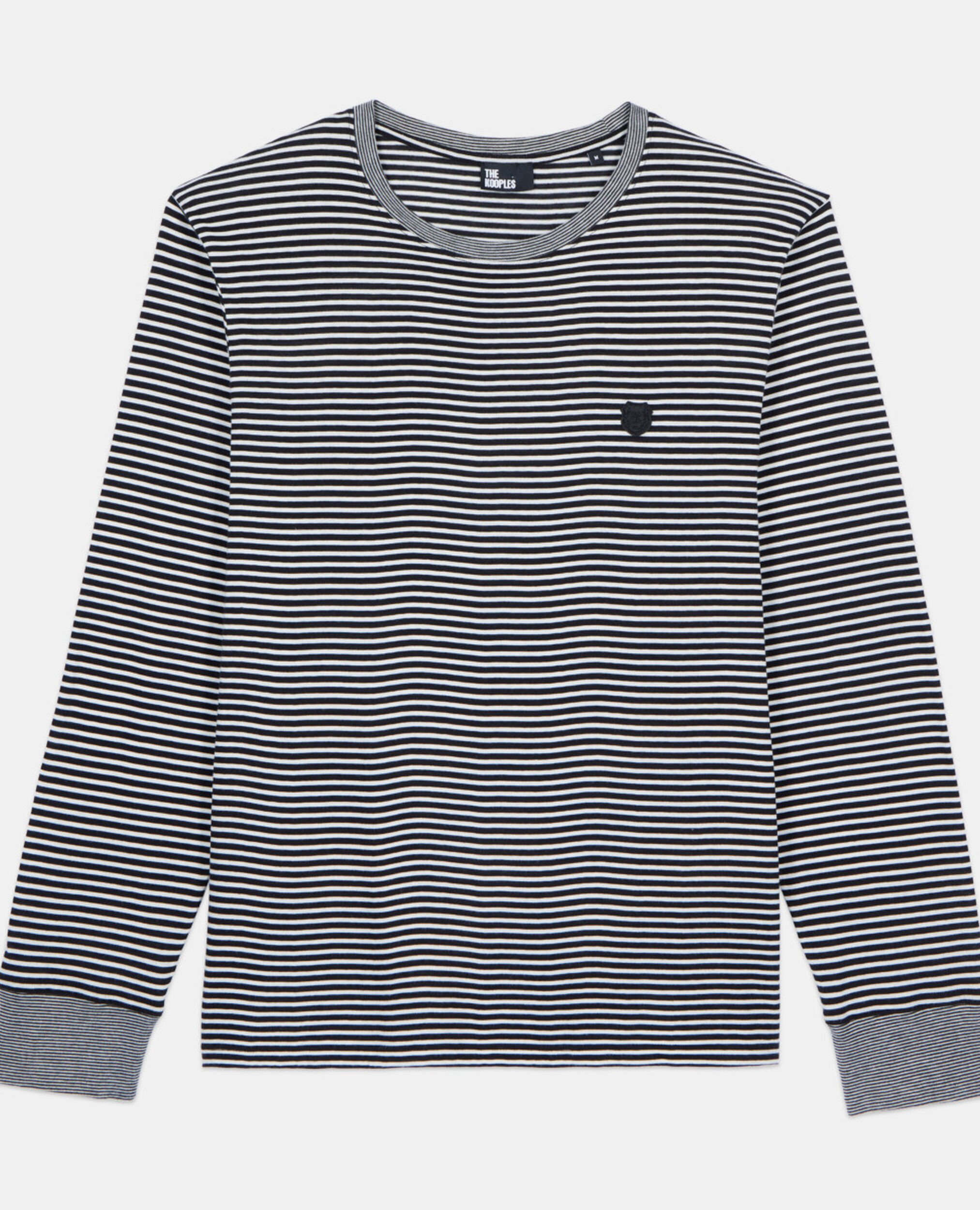 Striped long-sleeved t-shirt, BLACK / WHITE, hi-res image number null