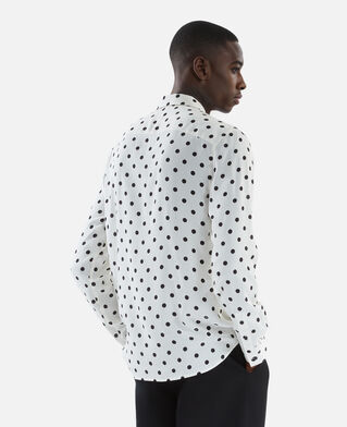 The Kooples MEN WHITE / BLACK white polka dot printed shirt