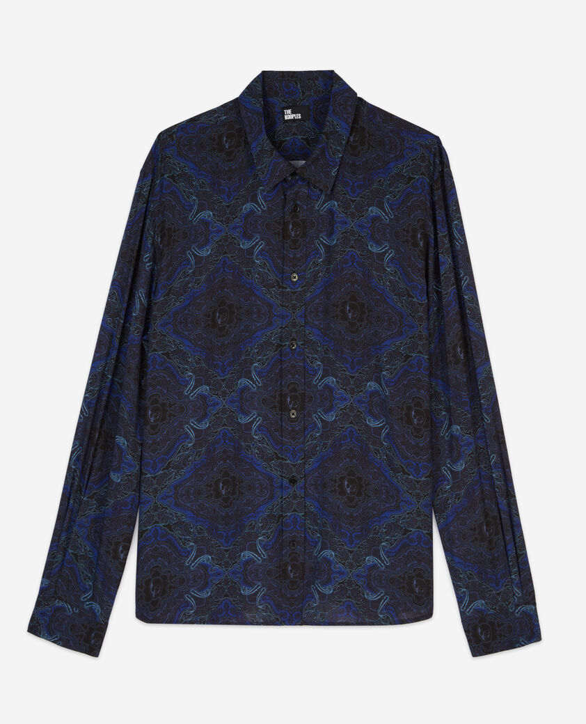 The Kooples HOMME BLUE chemise imprimée bleu