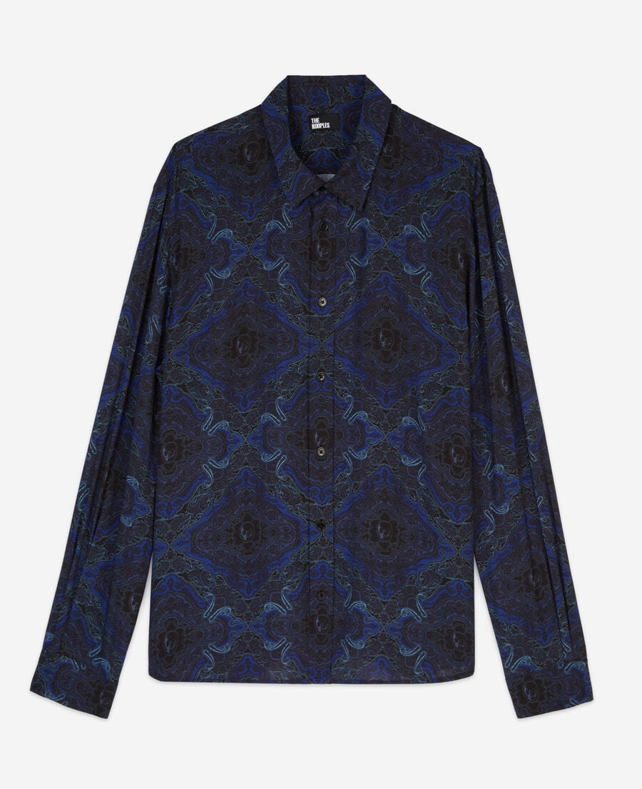 The Kooples HOMME BLUE chemise imprimée bleu