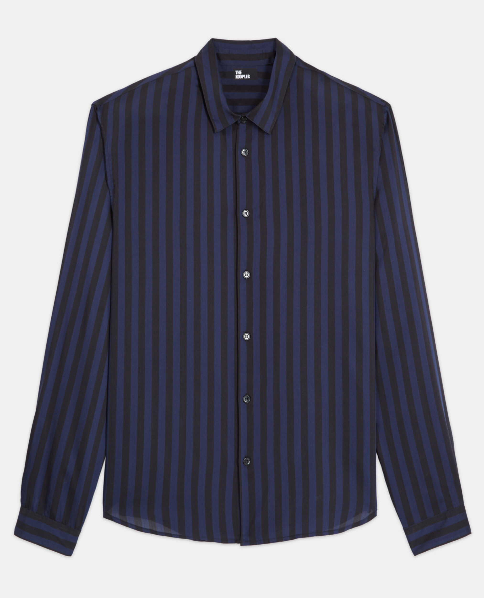 Striped shirt with classic collar, NAVY / BLACK, hi-res image number null