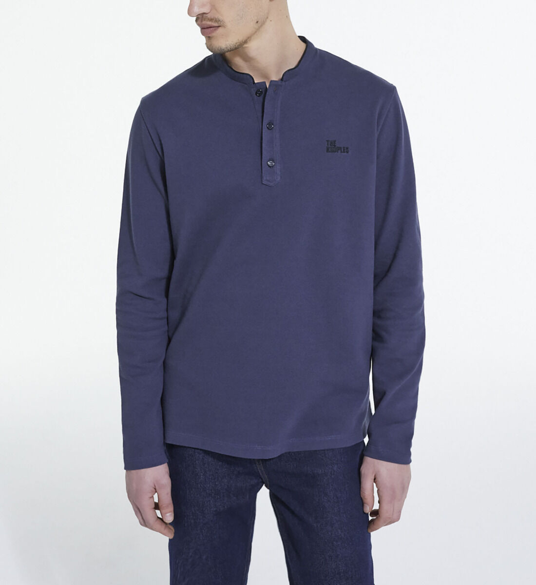 Navy blue polo shirt on sale side