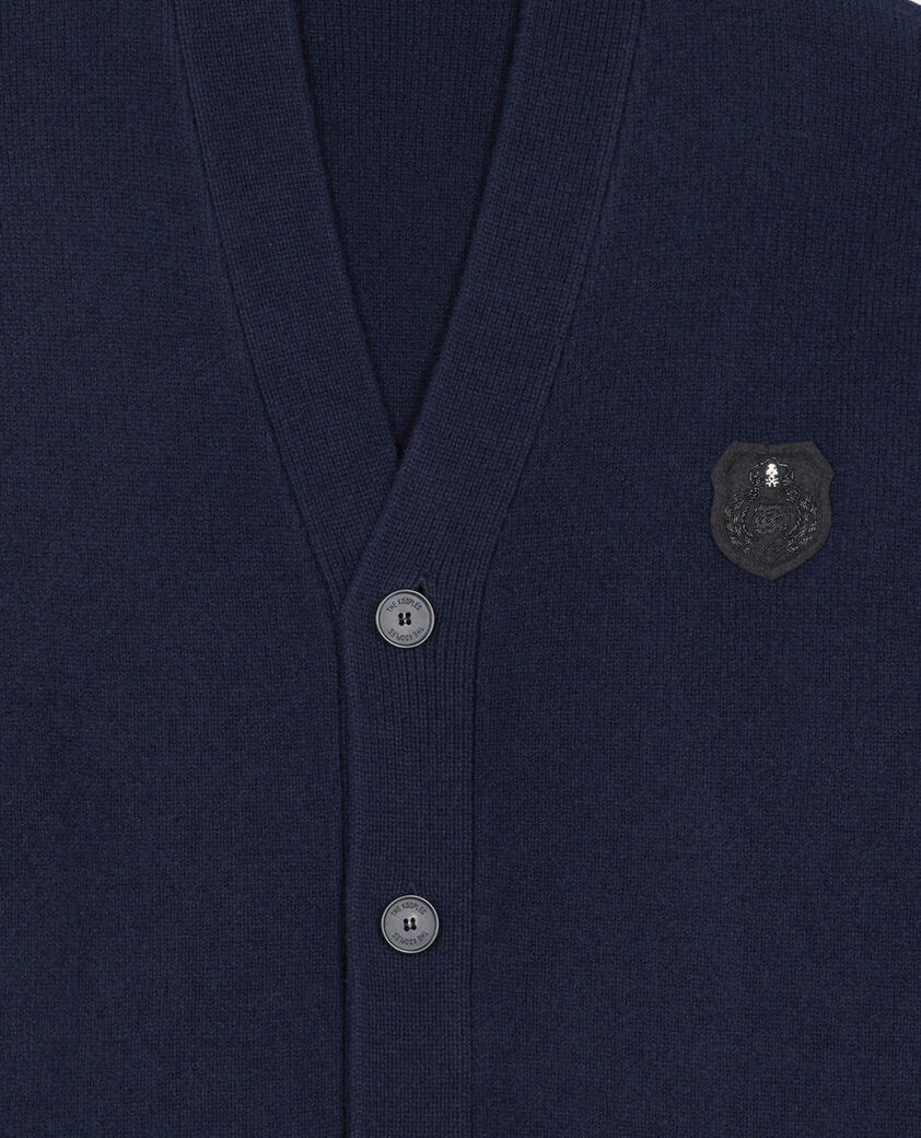 The Kooples MEN NAVY navy blue wool cardigan