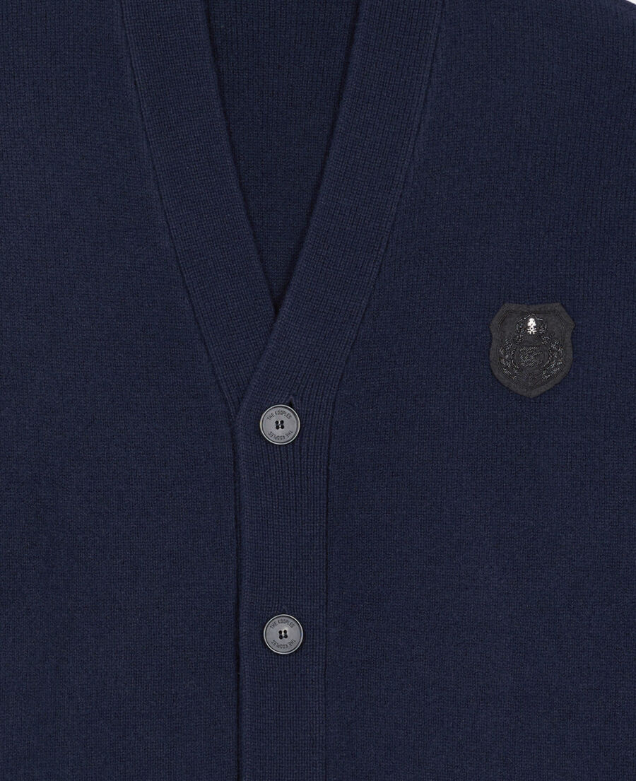 The Kooples MEN NAVY navy blue wool cardigan