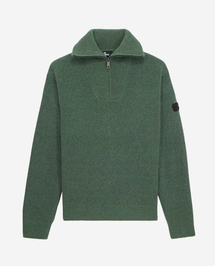 The Kooples HOMME FOREST pull en laine mélangée avec zip vert