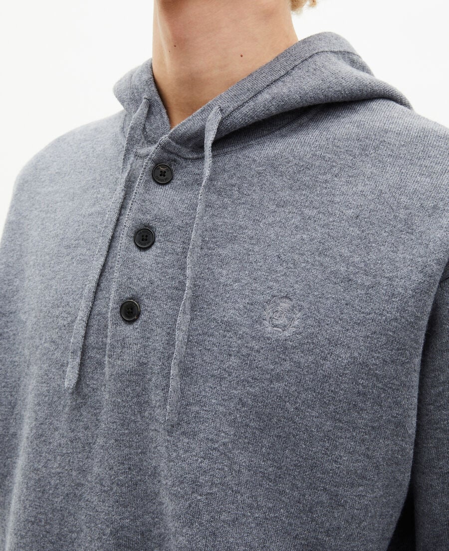 The Kooples HOMME MIDDLE GREY MEL pull &agrave; capuche gris