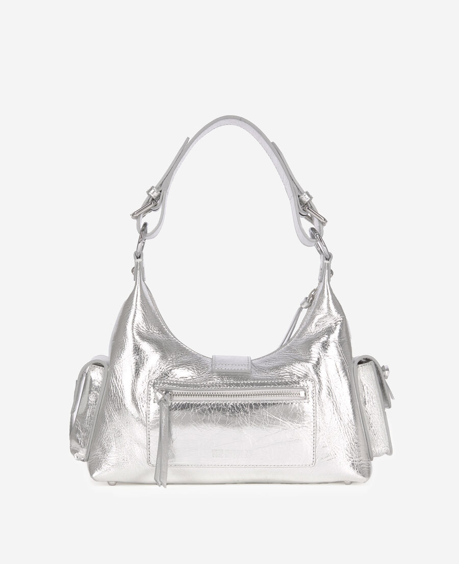 The Kooples DAMEN SILVER amelia tasche aus silbernem leder