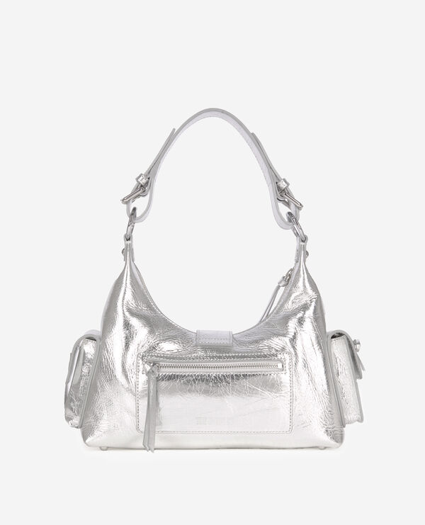 The Kooples WOMEN SILVER amelia bag in silver leather