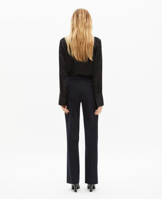 The Kooples F DARK NAVY navy wool blend straight-leg tailored pants