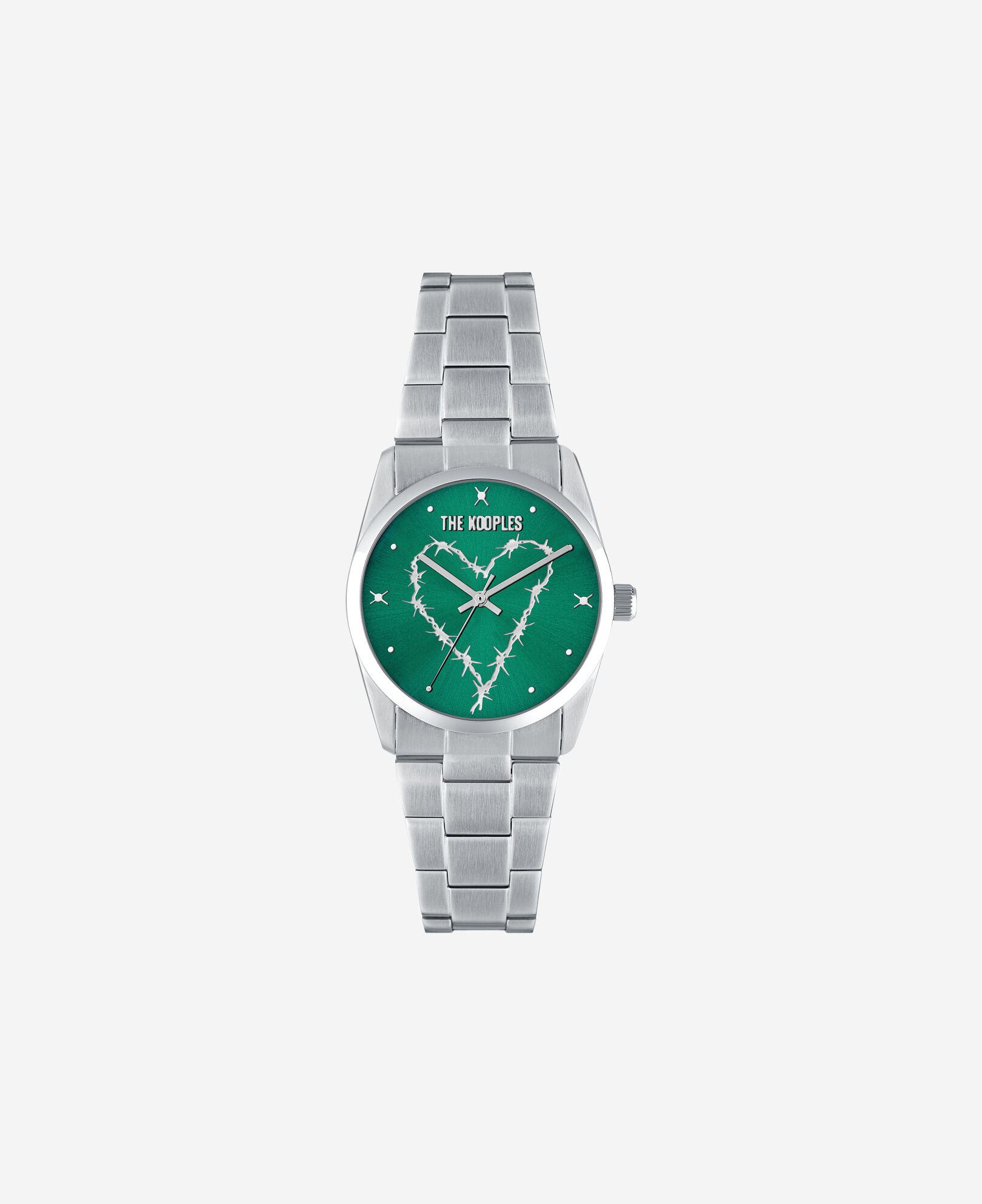 The Kooples MIXED SILVER heart wire watch