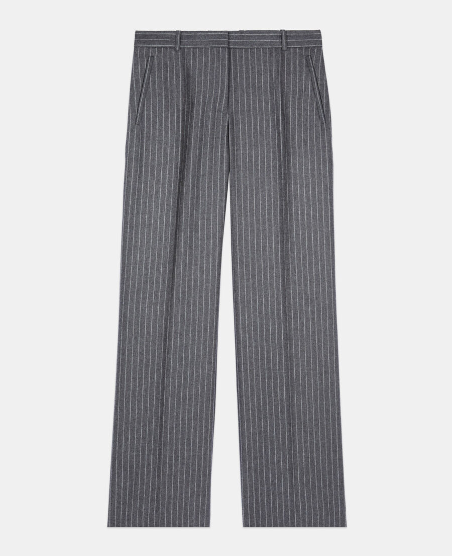 The Kooples MUJER LIGHT GREY pantalones rectos de rayas de sastre