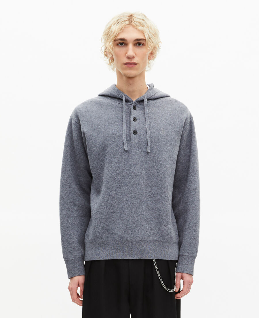 The Kooples H MIDDLE GREY MEL grey hoodie