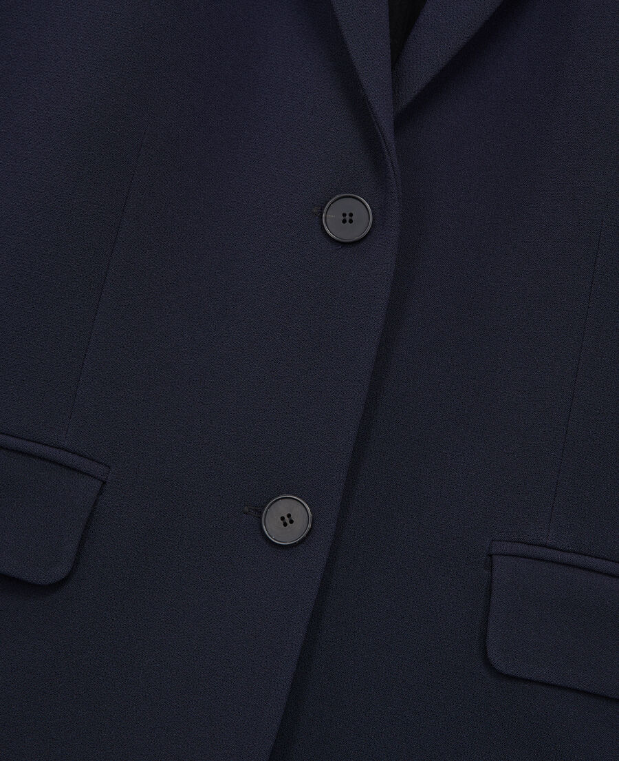 navy blue crêpe suit jacket