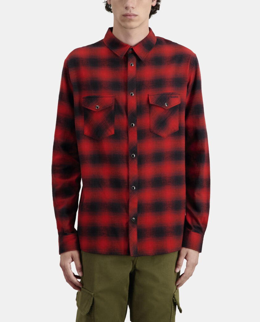 The Kooples HERREN BLACK - RED kariertes hemd in rot und schwarz