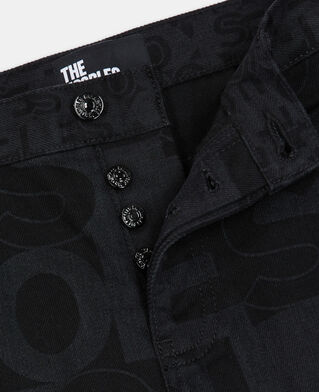 The Kooples H BLACK WASHED straight-cut jeans with the kooples logo