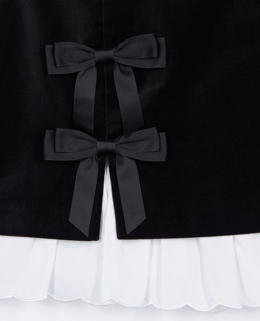 The Kooples F BLACK short black velvet skirt 