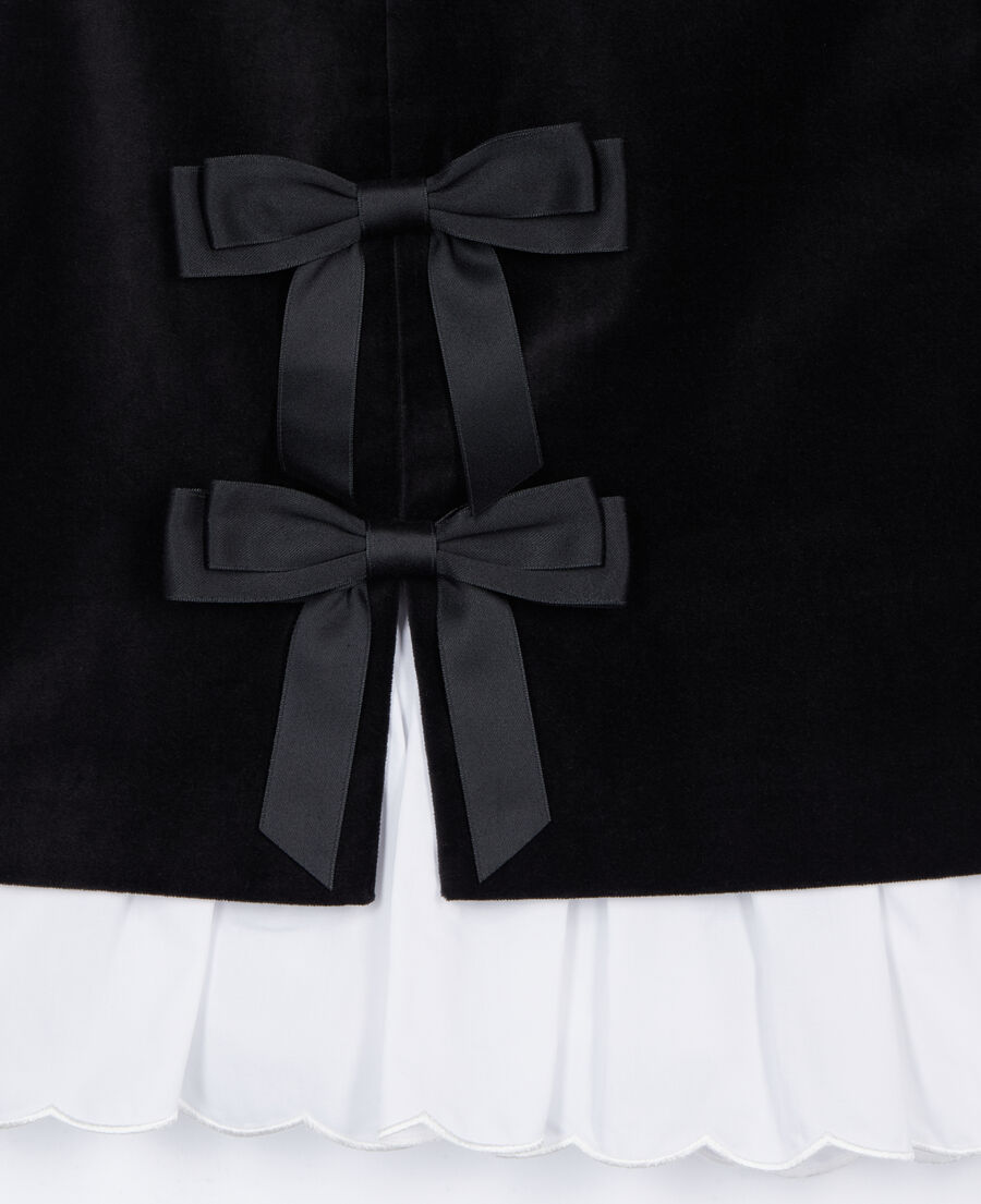 The Kooples F BLACK short black velvet skirt 