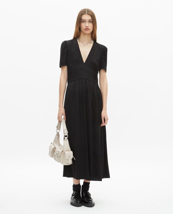 The Kooples WOMEN BLACK black jacquard maxi dress