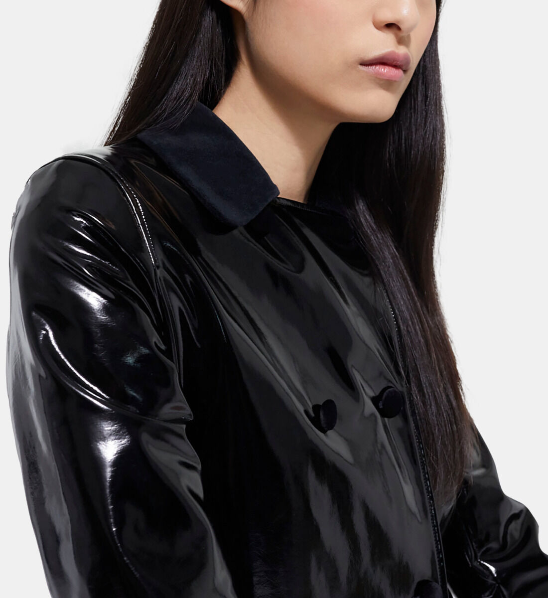 Zara vinyl coat online