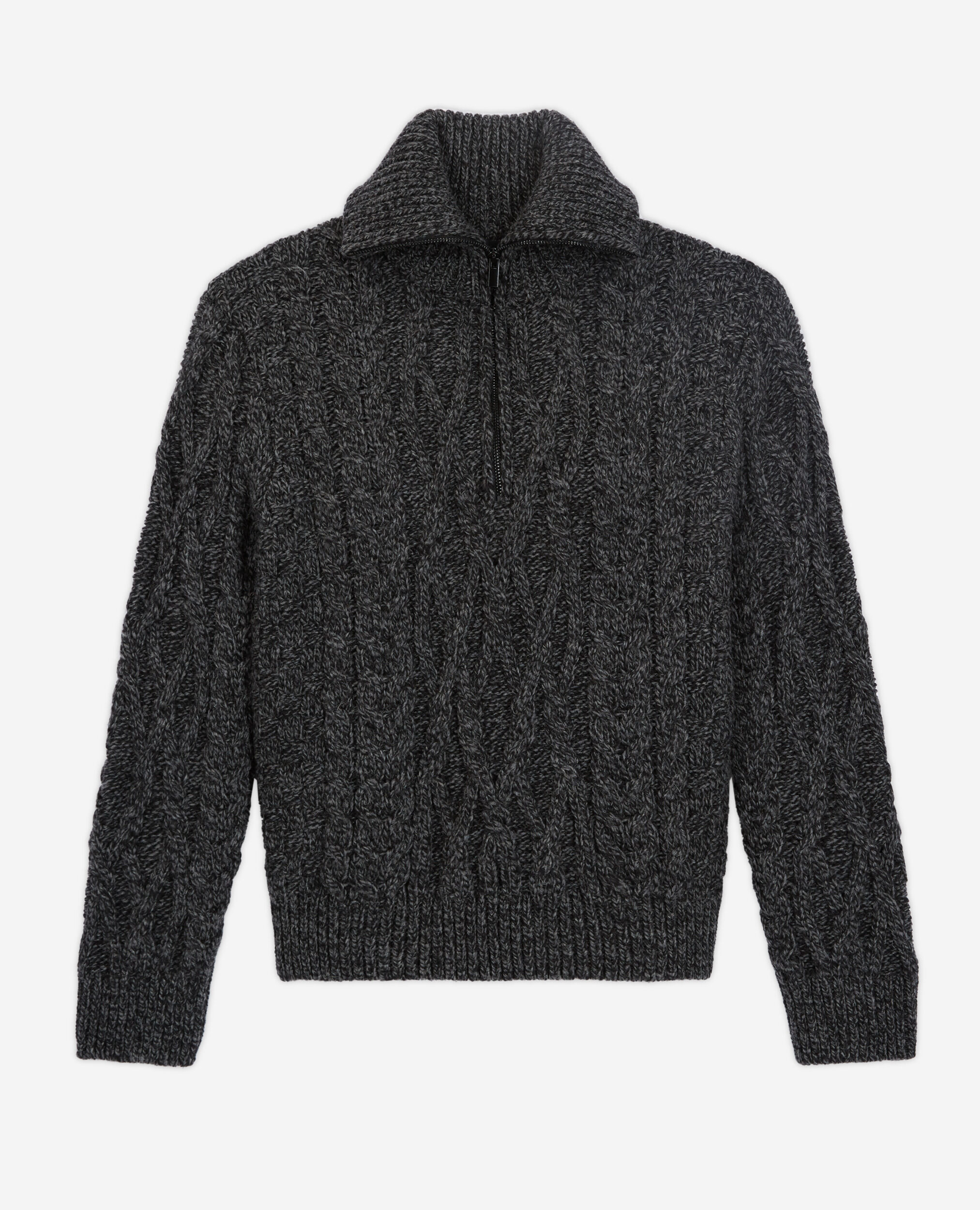 Gray roll neck sweater, BLACK DARK GREY, hi-res image number null