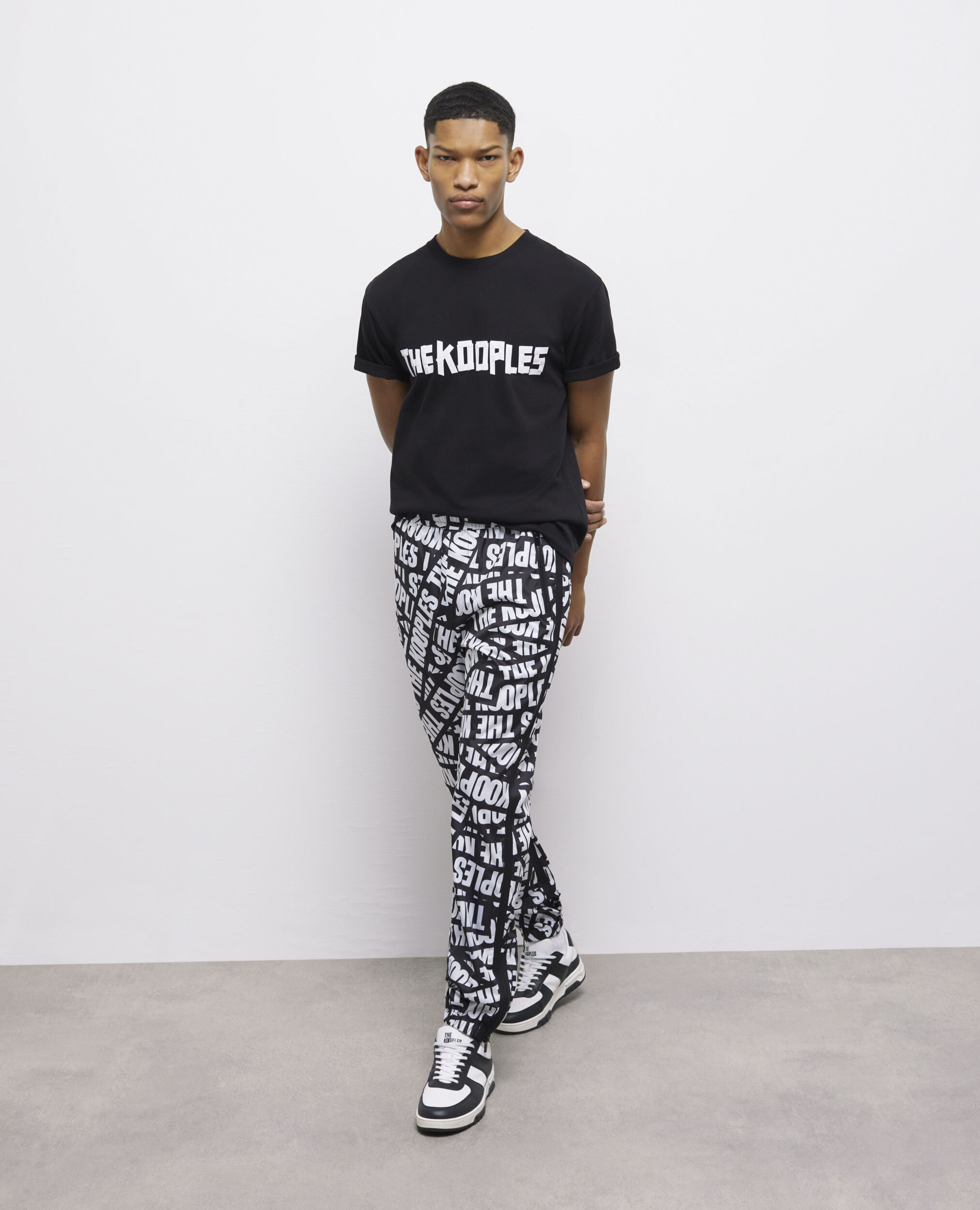 Joggers with Tape logo, BLACK / WHITE, hi-res image number null
