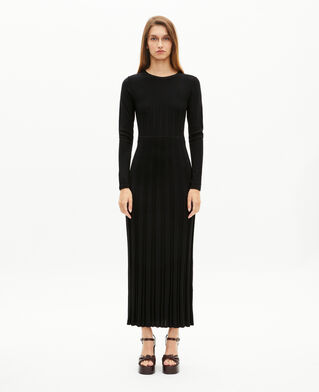 The Kooples WOMEN BLACK mesh maxi dress with black lace