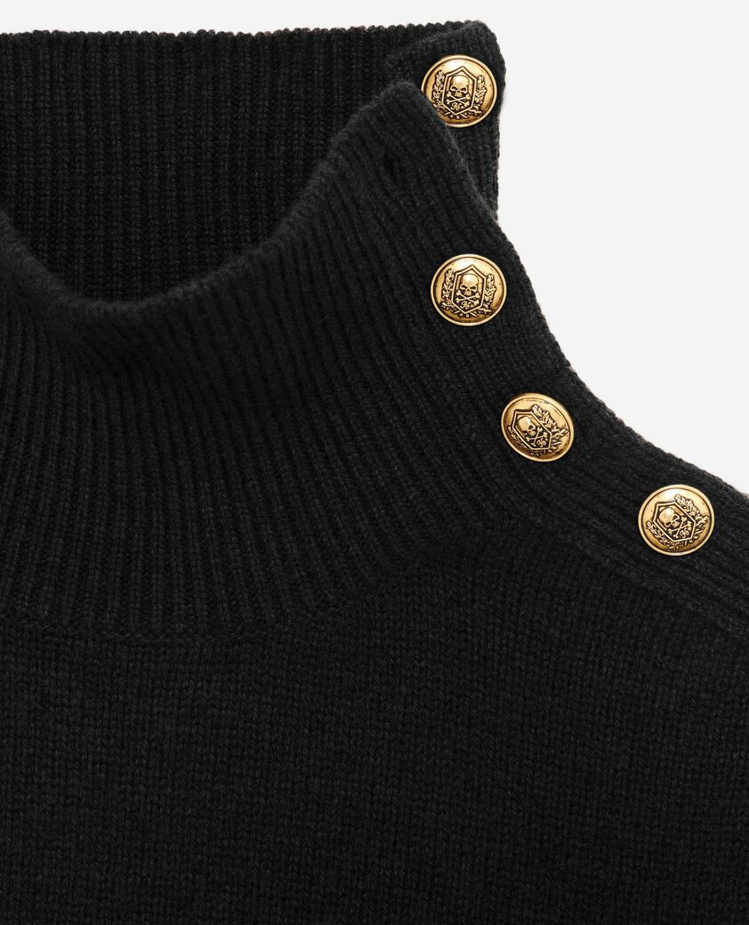 The Kooples FEMME BLACK robe courte en laine noire