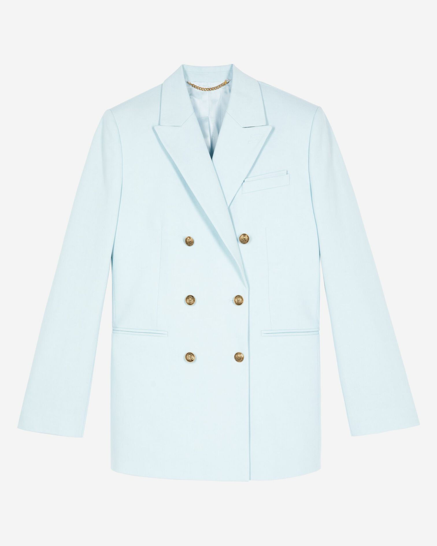 Blue cotton suit jacket, LIGHT BLUE, hi-res image number null