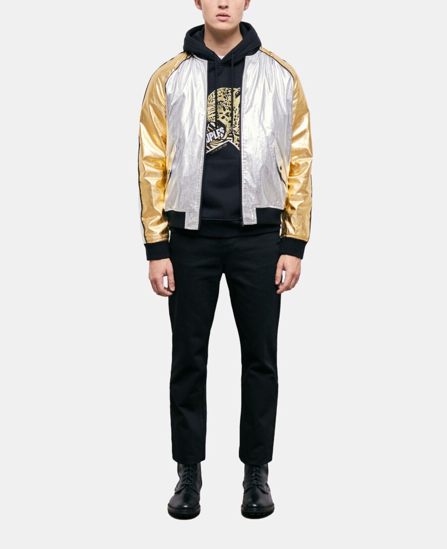 The Kooples HOMME SILVER / GOLD bomber doré et argenté