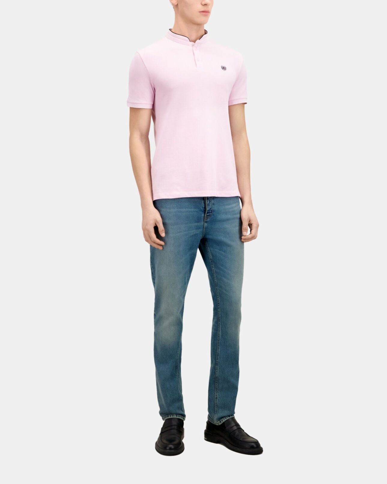 The Kooples HOMME PALE PINK polo rose en coton