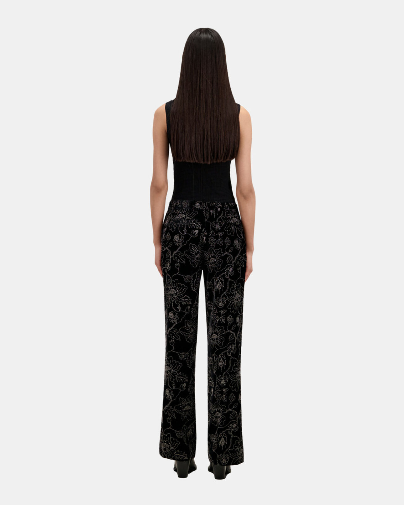 The Kooples WOMEN BLACK black velvet suit trousers