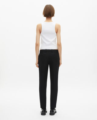 The Kooples WOMEN BLACK black crepe tailored pants, straight cut