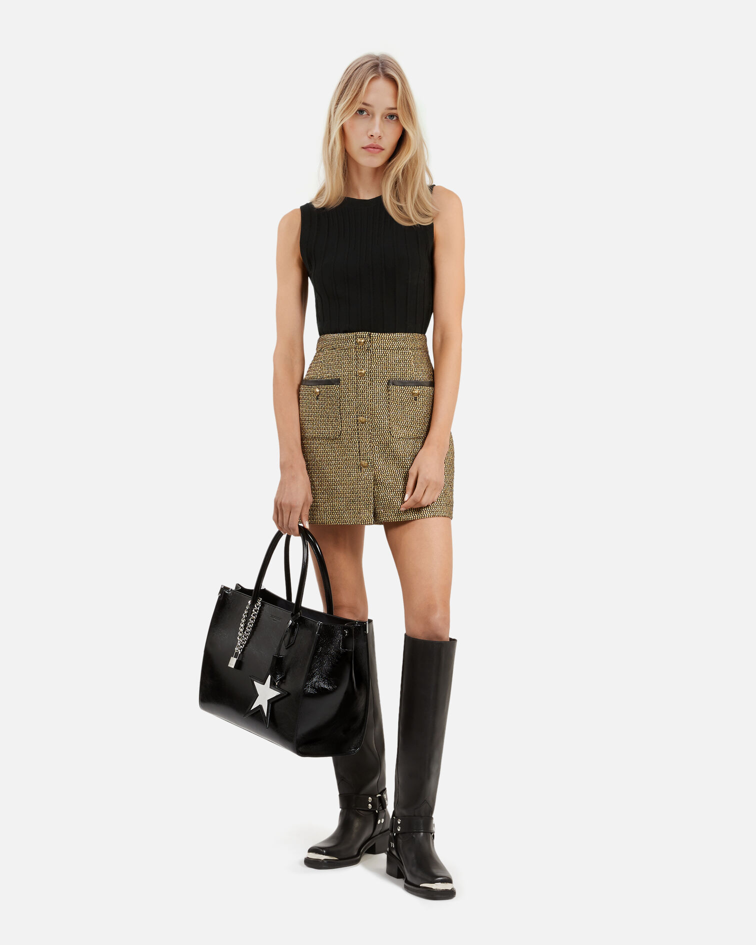 Top en maille noir, BLACK, hi-res image number null