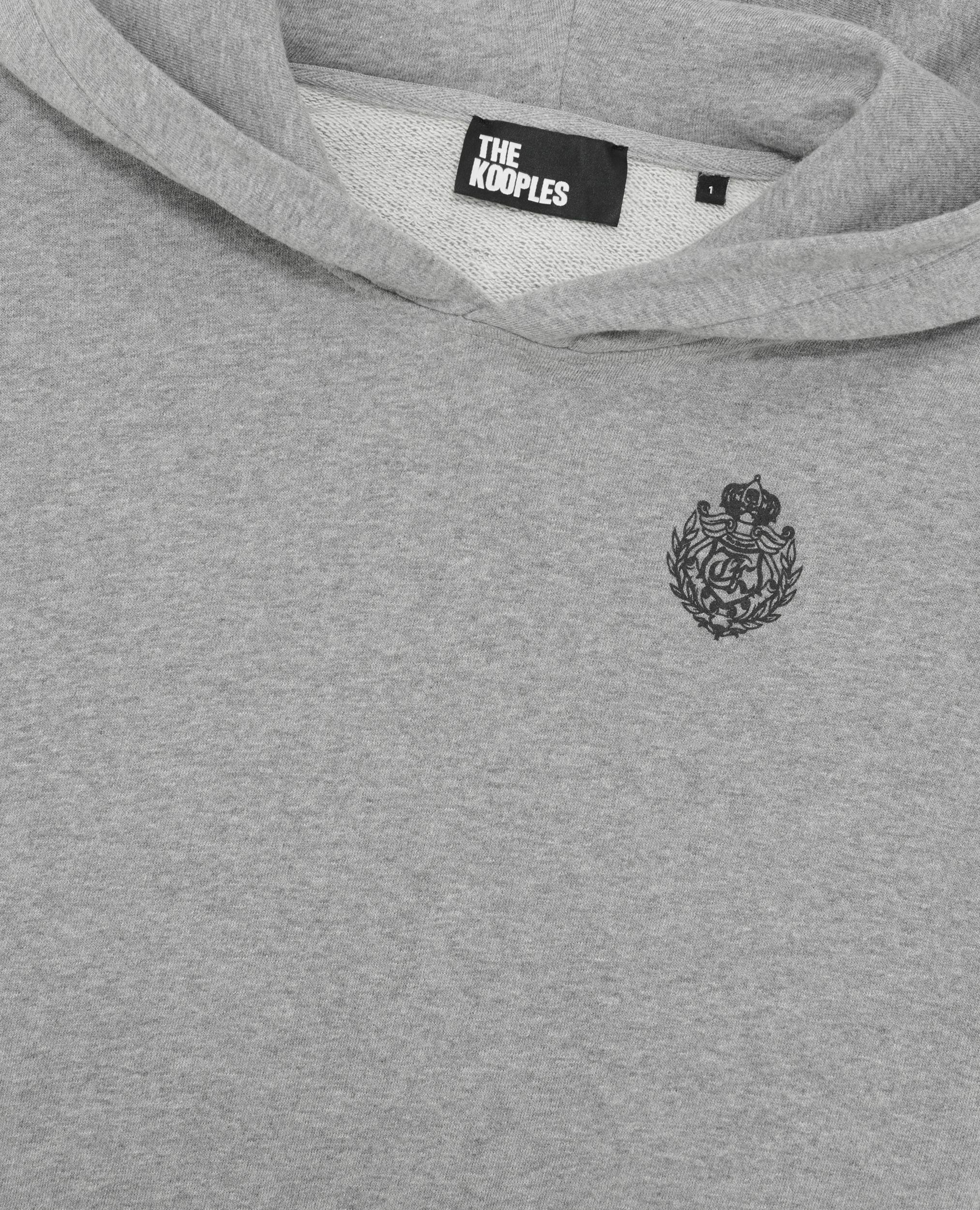 Sweatshirt court à capuche gris, GREY MELANGE, hi-res image number null