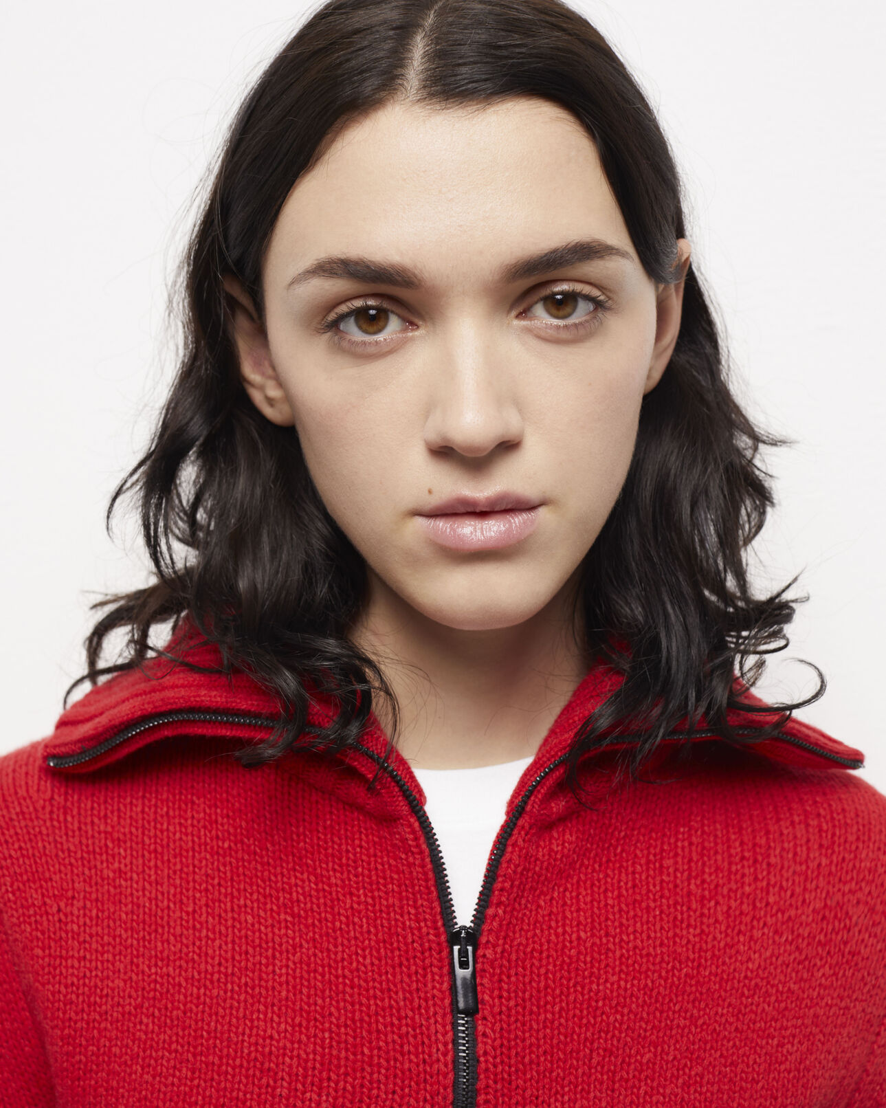The Kooples FEMME TANGO RED pull col camionneur rouge