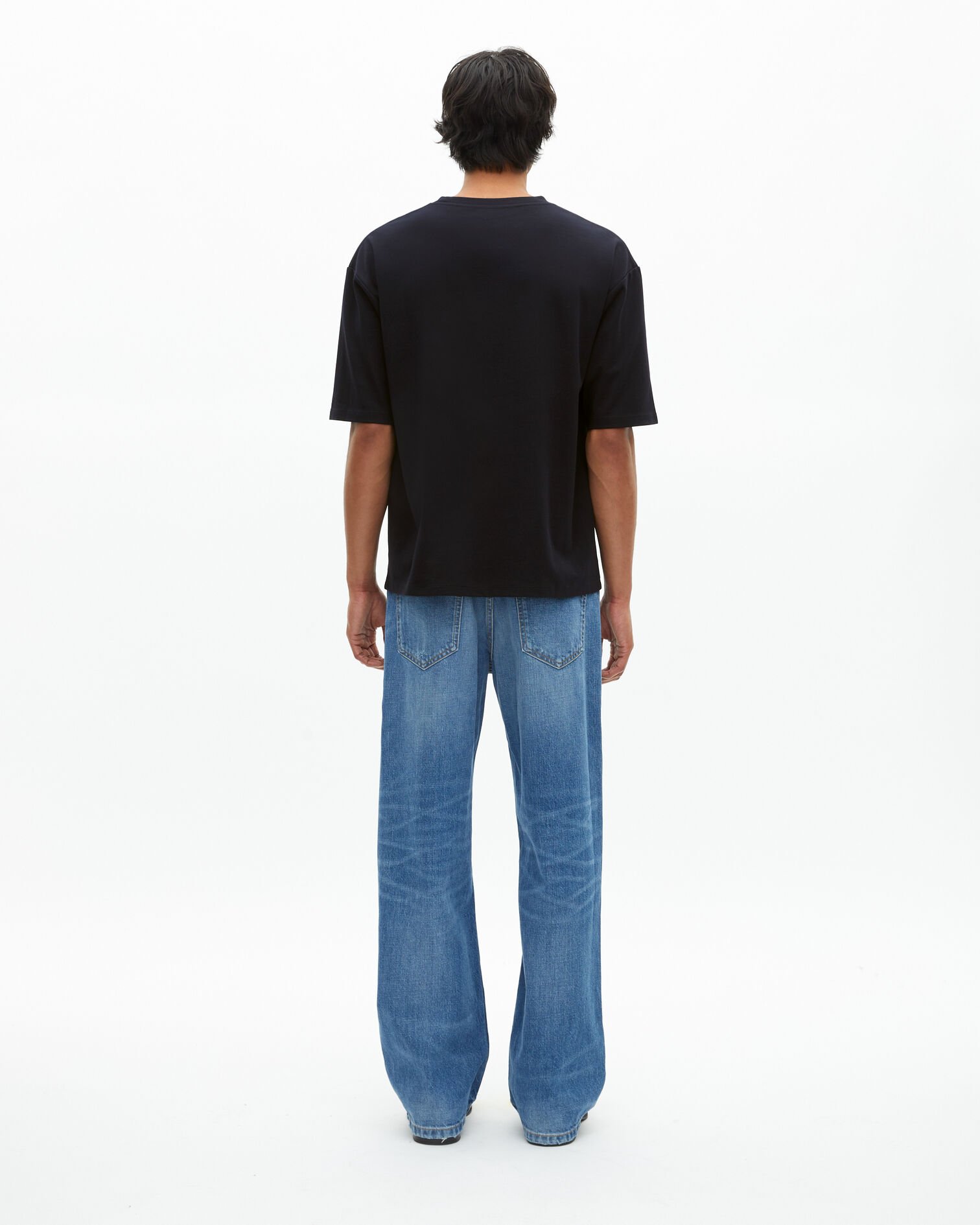 T-shirt large uni bleu marine, NAVY, hi-res image number null