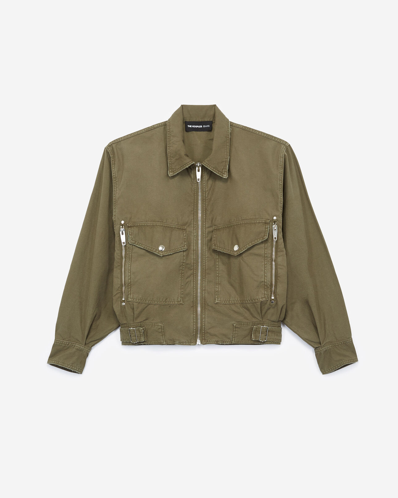 The Kooples WOMEN KAKI khaki, cotton rock-style jacket