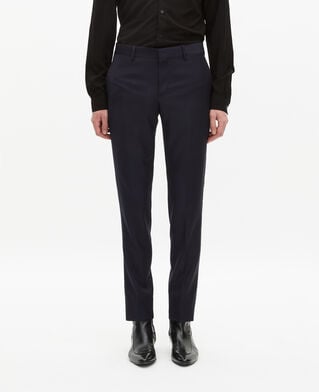 The Kooples HOMME DARK NAVY pantalon de costume en laine ajust&eacute; bleu 