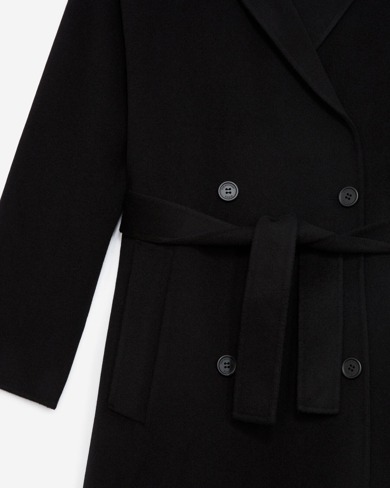 The Kooples WOMEN BLACK oversized double-faced black wool coat