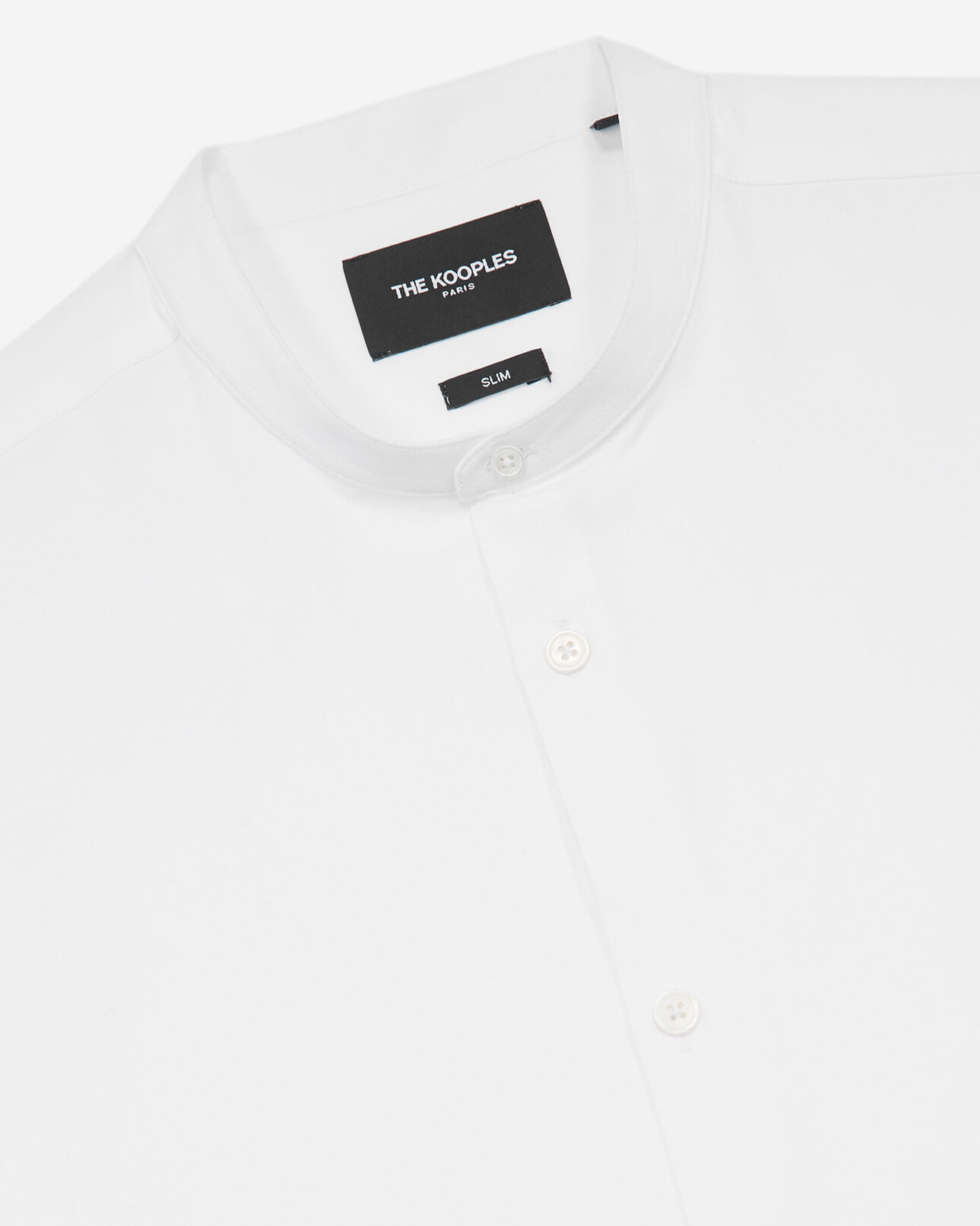 The Kooples HOMME WHITE chemise blanche sans col boutons nacrés