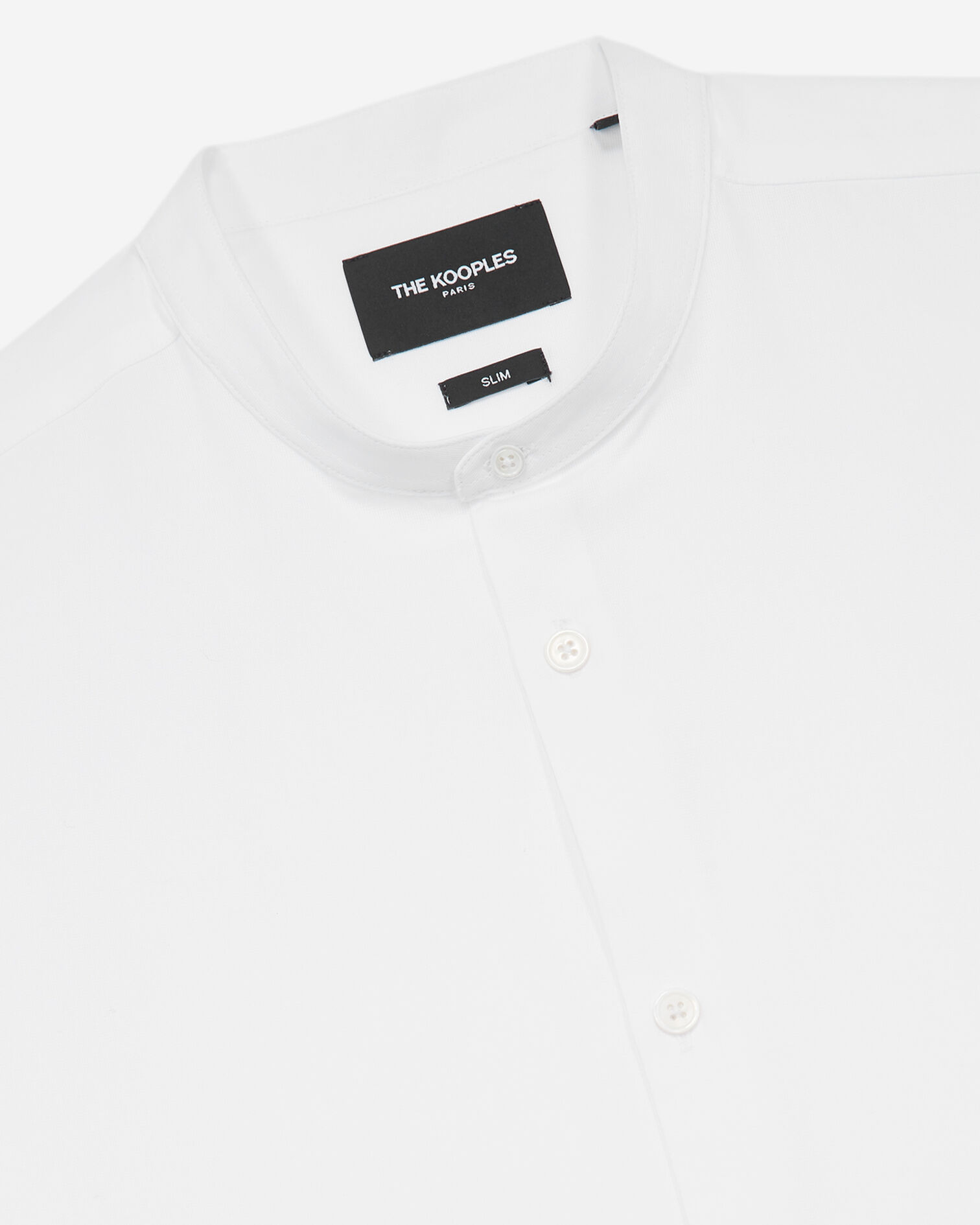 Chemise blanche sans col boutons nacrés, WHITE, hi-res image number null