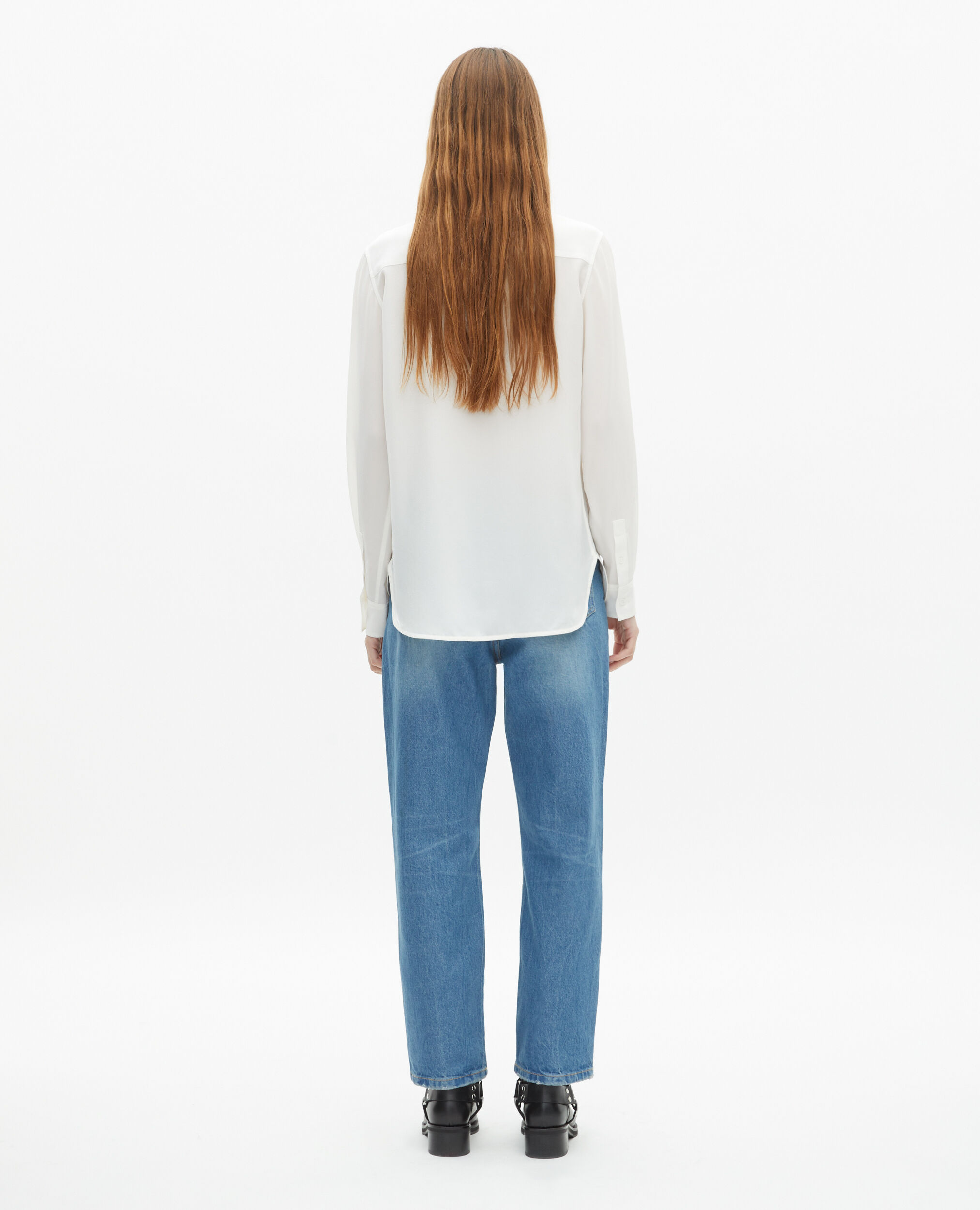 Unbleached silk shirt, ECRU, hi-res image number null