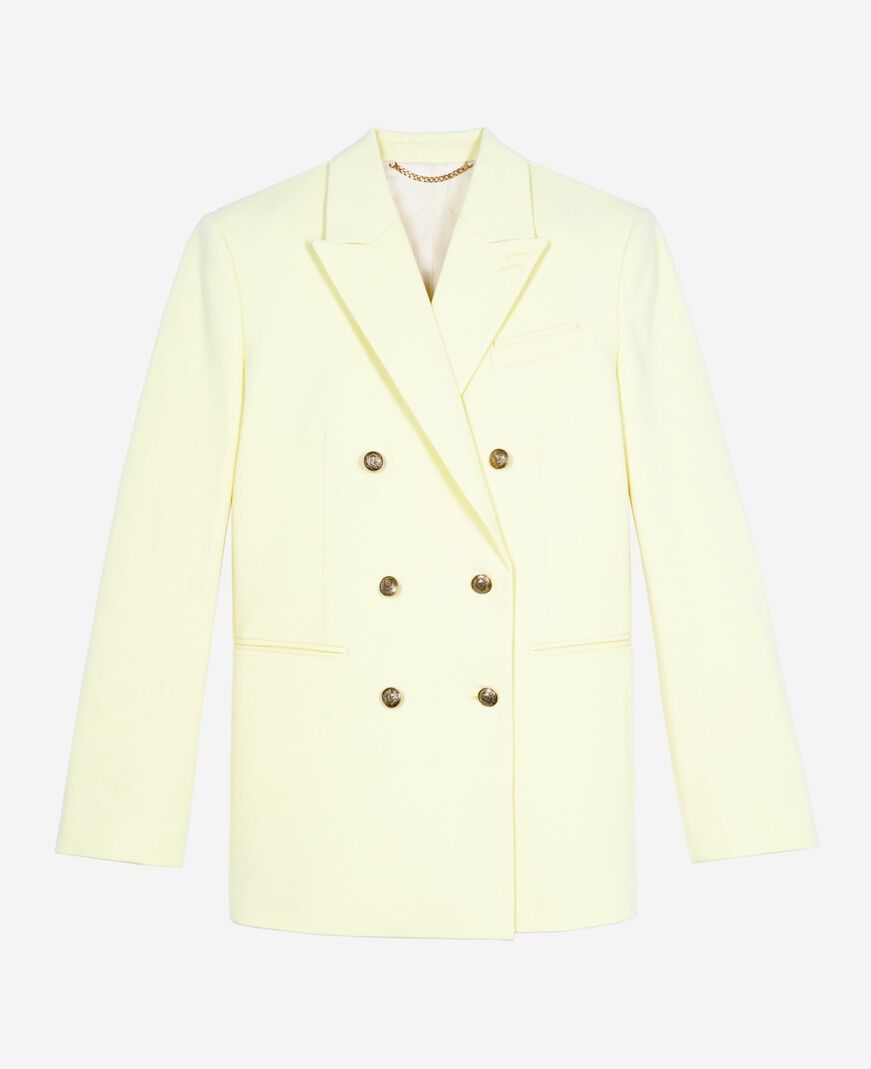The Kooples WOMEN YELLOW yellow cotton suit jacket