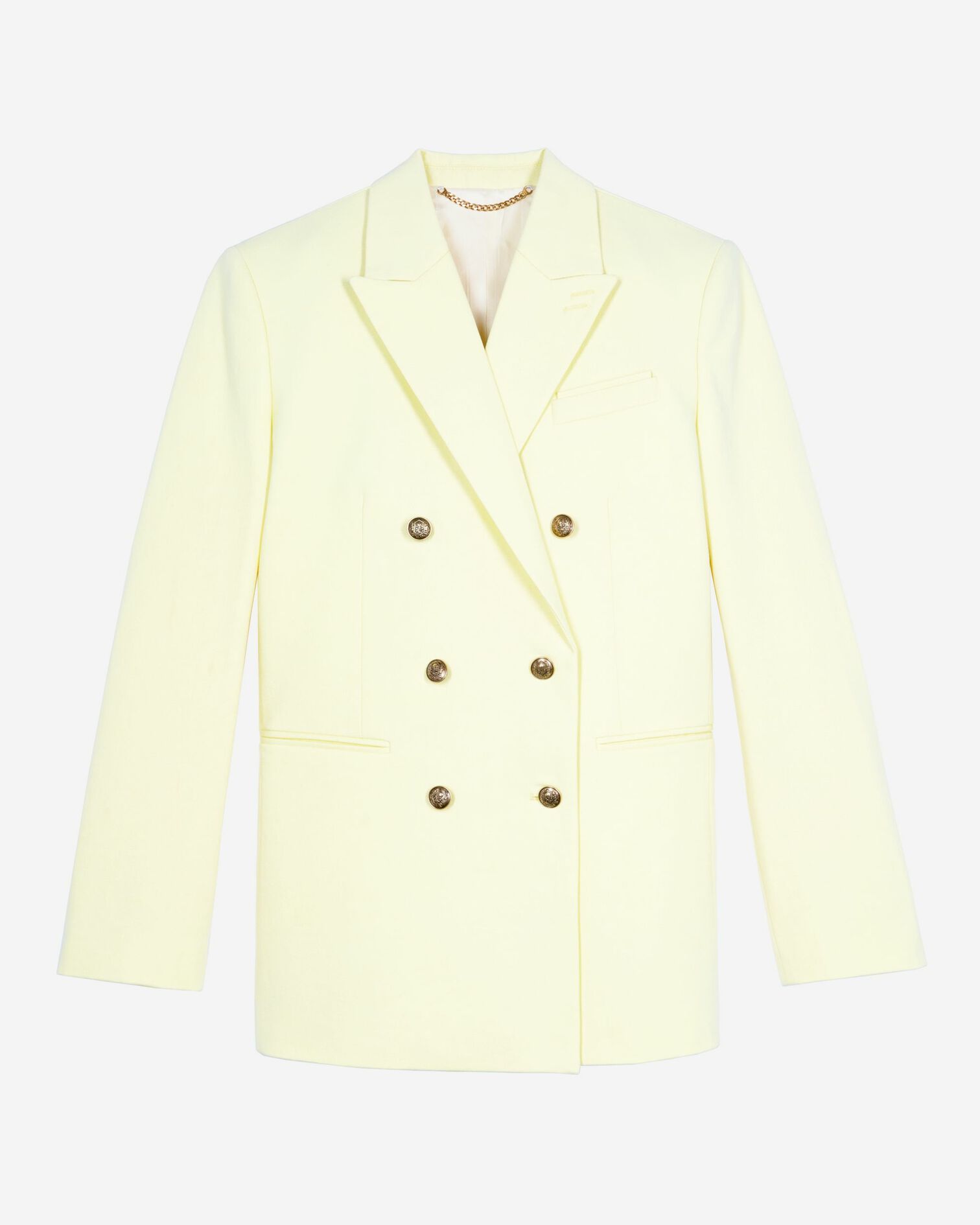 Veste de tailleur en coton jaune, YELLOW, hi-res image number null
