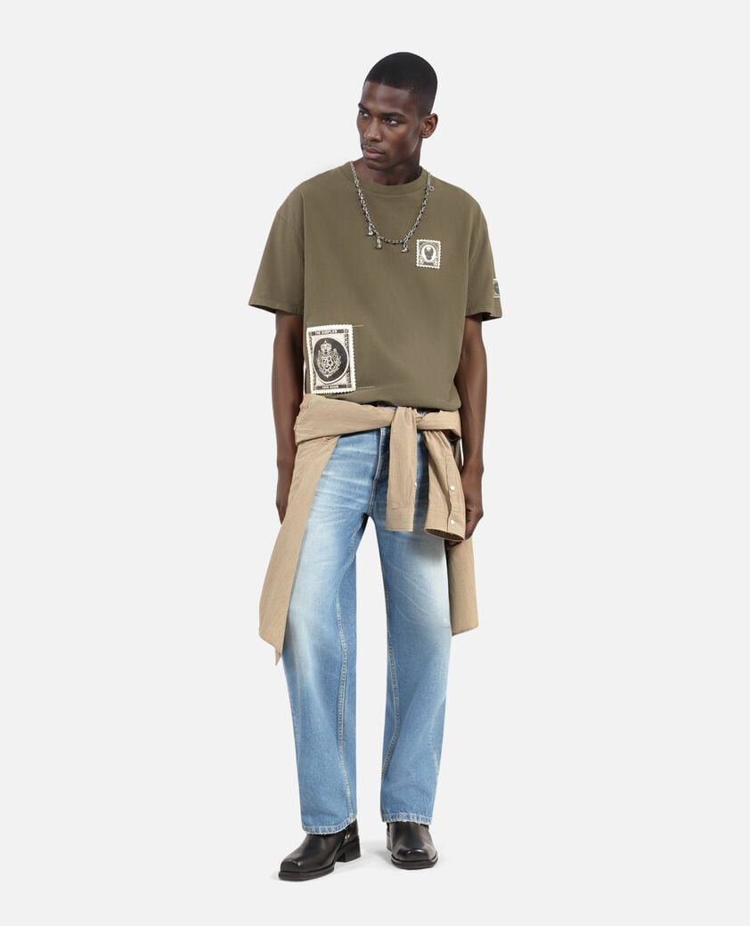 The Kooples HOMME DARK BROWN t-shirt avec patchs kaki